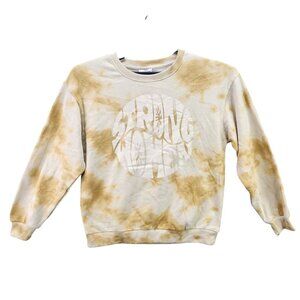 Womens IML Tan Tie Dye Sweatshirt Strong Women Crewneck Long Sleeve Size XS